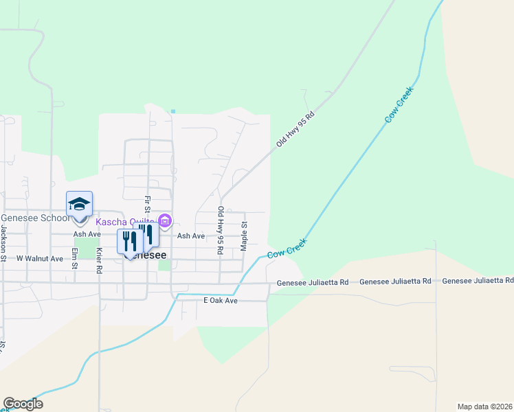 map of restaurants, bars, coffee shops, grocery stores, and more near 505 East Hazel Street in Genesee