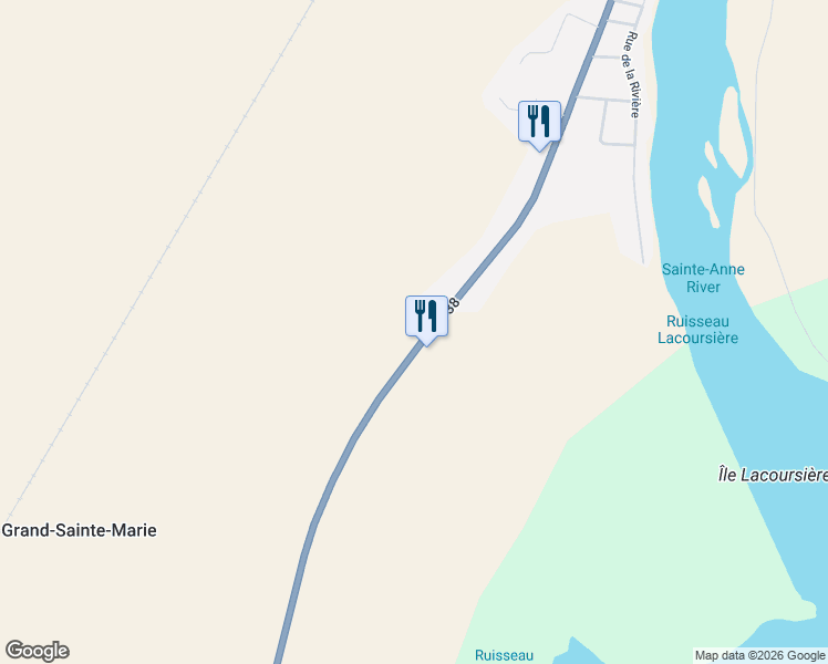 map of restaurants, bars, coffee shops, grocery stores, and more near 745 Rue Principale in Sainte-Anne-de-la-Pérade