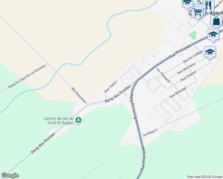 map of restaurants, bars, coffee shops, grocery stores, and more near 1107 Rue Talbot in Saint-Agapit