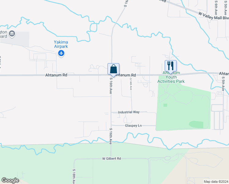 map of restaurants, bars, coffee shops, grocery stores, and more near 2605 South 16th Avenue in Union Gap