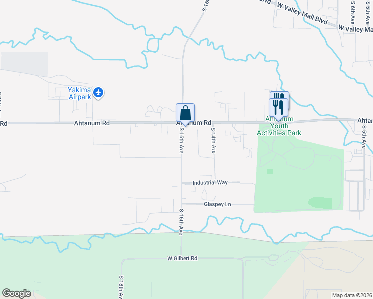map of restaurants, bars, coffee shops, grocery stores, and more near 2625 South 16th Avenue in Union Gap