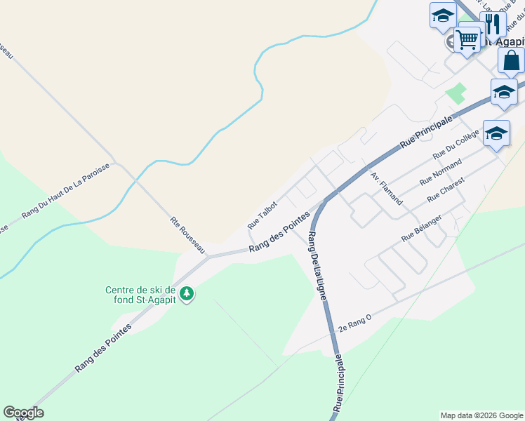 map of restaurants, bars, coffee shops, grocery stores, and more near 1068 Rue Talbot in Saint-Agapit