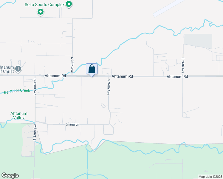 map of restaurants, bars, coffee shops, grocery stores, and more near 2607 South 34th Avenue in Yakima