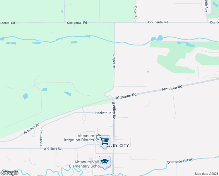 map of restaurants, bars, coffee shops, grocery stores, and more near 2620 Draper Road in Yakima