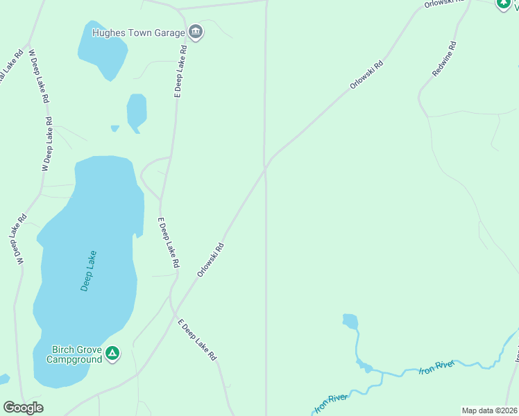 map of restaurants, bars, coffee shops, grocery stores, and more near 67845 Orlowski Road in Iron River