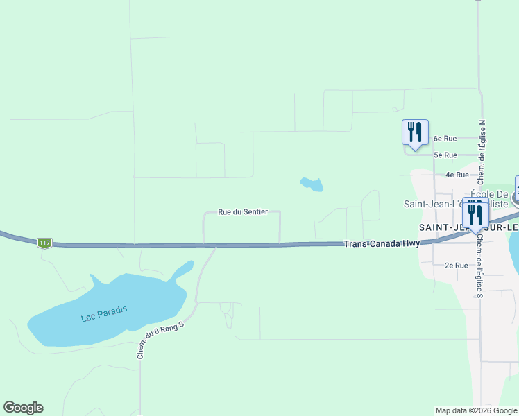 map of restaurants, bars, coffee shops, grocery stores, and more near 1690 Rue du Sentier in Mont-Laurier