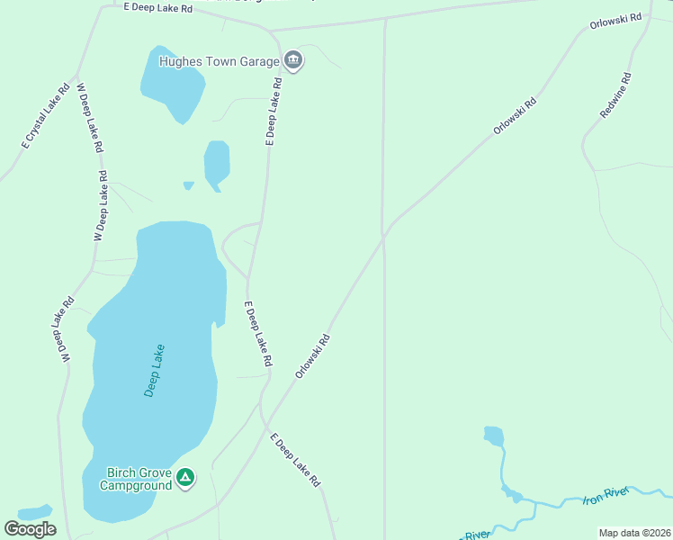 map of restaurants, bars, coffee shops, grocery stores, and more near 67845 Orlowski Road in Iron River