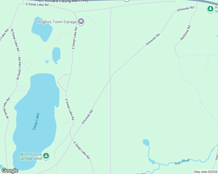 map of restaurants, bars, coffee shops, grocery stores, and more near 67845 Orlowski Road in Iron River