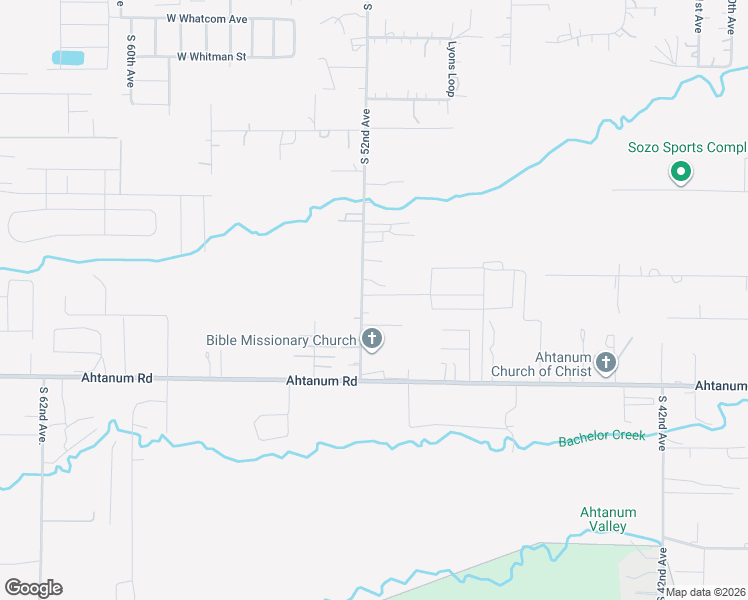 map of restaurants, bars, coffee shops, grocery stores, and more near 2503 South 52nd Avenue in Yakima