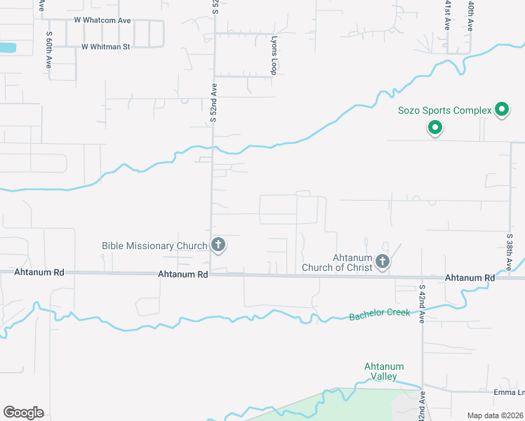 map of restaurants, bars, coffee shops, grocery stores, and more near 4607 Ahtanum Road in Yakima