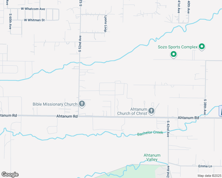 map of restaurants, bars, coffee shops, grocery stores, and more near 4607 Ahtanum Road in Yakima