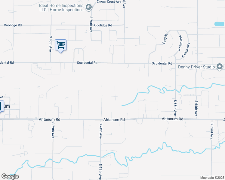 map of restaurants, bars, coffee shops, grocery stores, and more near 2408 South 73rd Avenue in Yakima