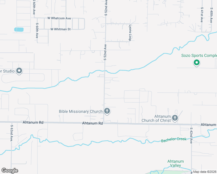 map of restaurants, bars, coffee shops, grocery stores, and more near 2403 S 52nd Ave in Yakima