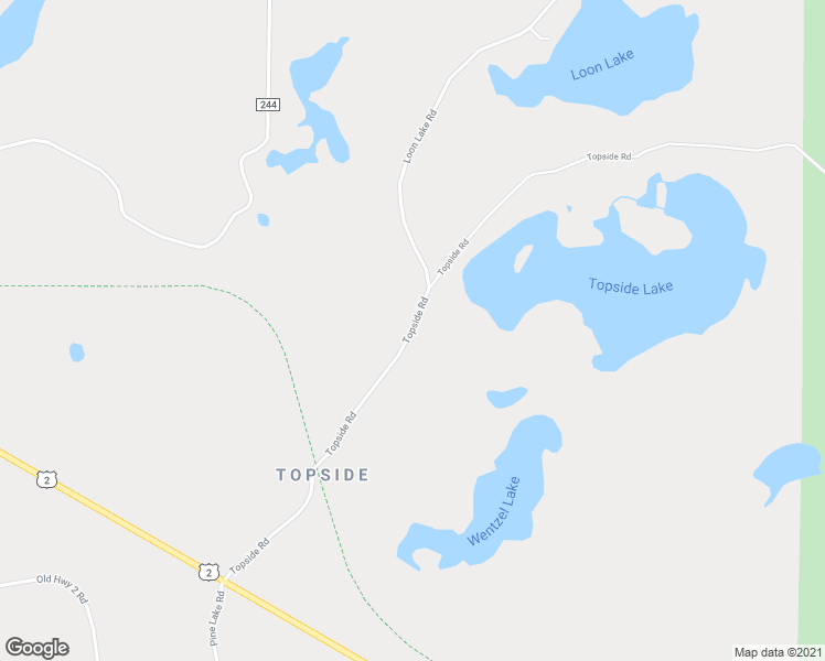 map of restaurants, bars, coffee shops, grocery stores, and more near Topside Road in Iron River