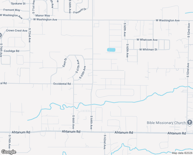 map of restaurants, bars, coffee shops, grocery stores, and more near 2207 S 64th Ave in Yakima