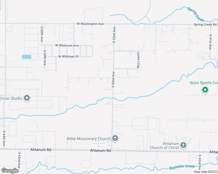 map of restaurants, bars, coffee shops, grocery stores, and more near 2206 S 52nd Ave in Yakima