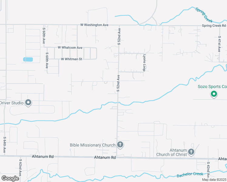 map of restaurants, bars, coffee shops, grocery stores, and more near 2206 S 52nd Ave in Yakima