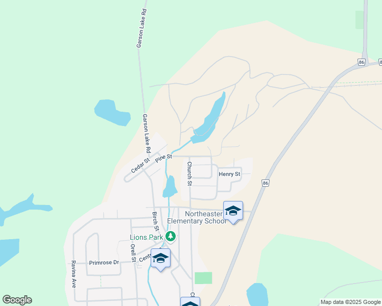map of restaurants, bars, coffee shops, grocery stores, and more near 290 Pine Street in Greater Sudbury