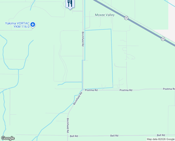 map of restaurants, bars, coffee shops, grocery stores, and more near 2409 Birchfield Rd in Yakima