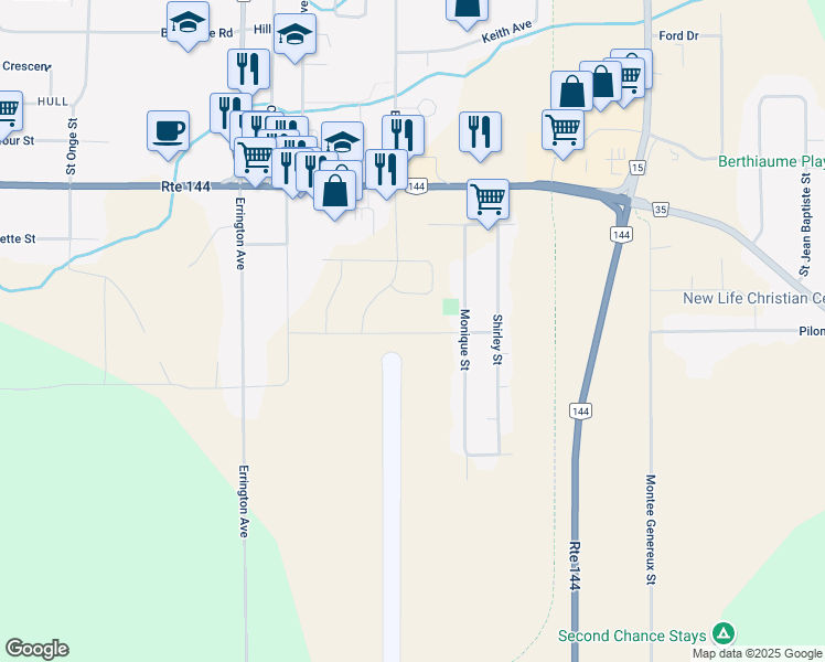 map of restaurants, bars, coffee shops, grocery stores, and more near Edna Street in Sudbury