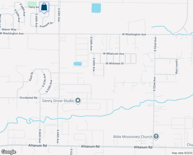 map of restaurants, bars, coffee shops, grocery stores, and more near 5907 Crestfields Road in Yakima