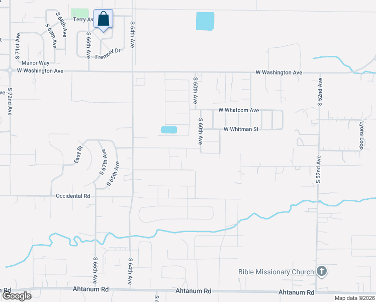 map of restaurants, bars, coffee shops, grocery stores, and more near 5903 Walla Walla Street in Yakima