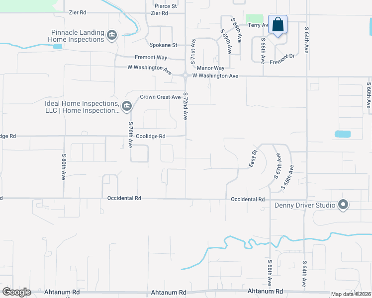map of restaurants, bars, coffee shops, grocery stores, and more near 2100 South 72nd Avenue in Yakima
