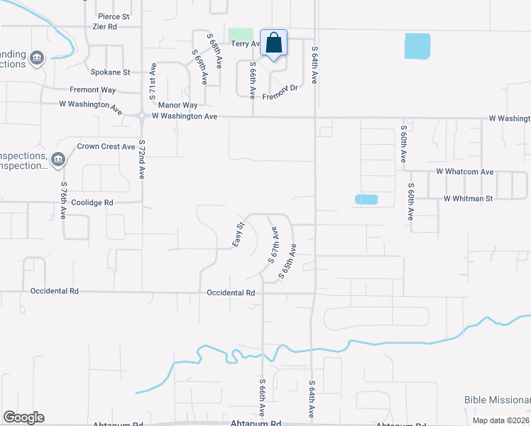 map of restaurants, bars, coffee shops, grocery stores, and more near 6605 Crestfields Road in Yakima