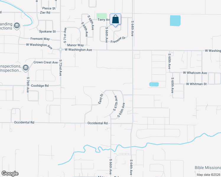 map of restaurants, bars, coffee shops, grocery stores, and more near 6605 Crestfields Road in Yakima