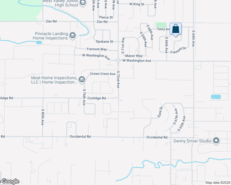 map of restaurants, bars, coffee shops, grocery stores, and more near 2100-2216 S 72nd Ave in Yakima