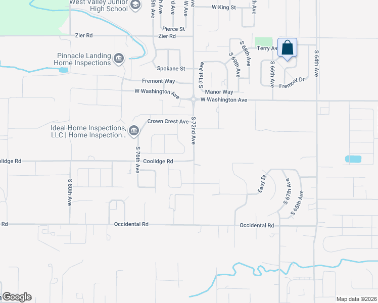 map of restaurants, bars, coffee shops, grocery stores, and more near 2100-2216 S 72nd Ave in Yakima