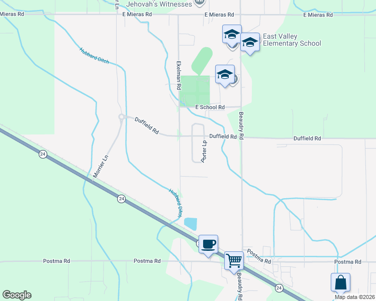 map of restaurants, bars, coffee shops, grocery stores, and more near 2207 Ekelman Road in Yakima