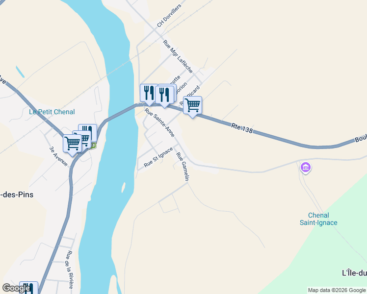 map of restaurants, bars, coffee shops, grocery stores, and more near 541 Rue Sainte-Anne in Sainte-Anne-de-la-Pérade