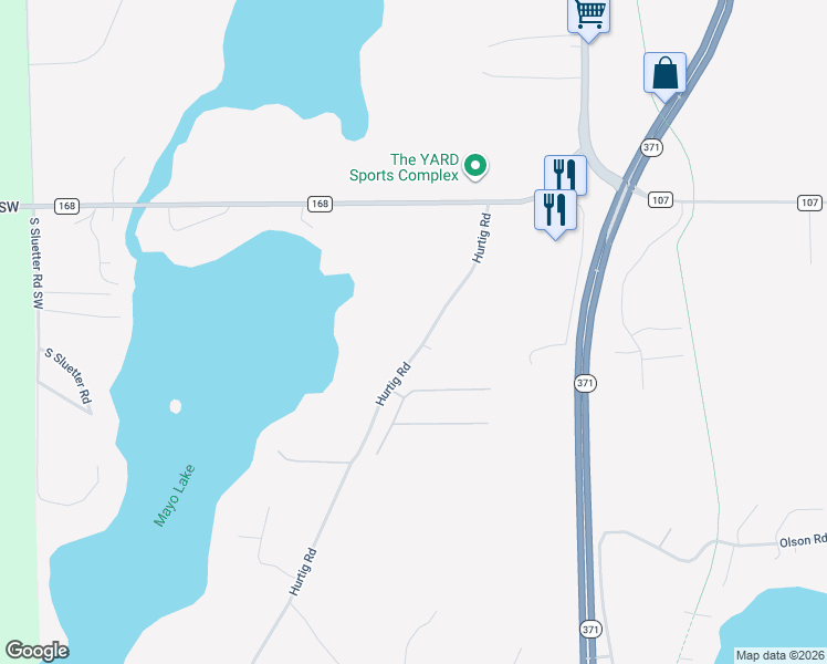 map of restaurants, bars, coffee shops, grocery stores, and more near 28794 Hurtig Road in Pequot Lakes