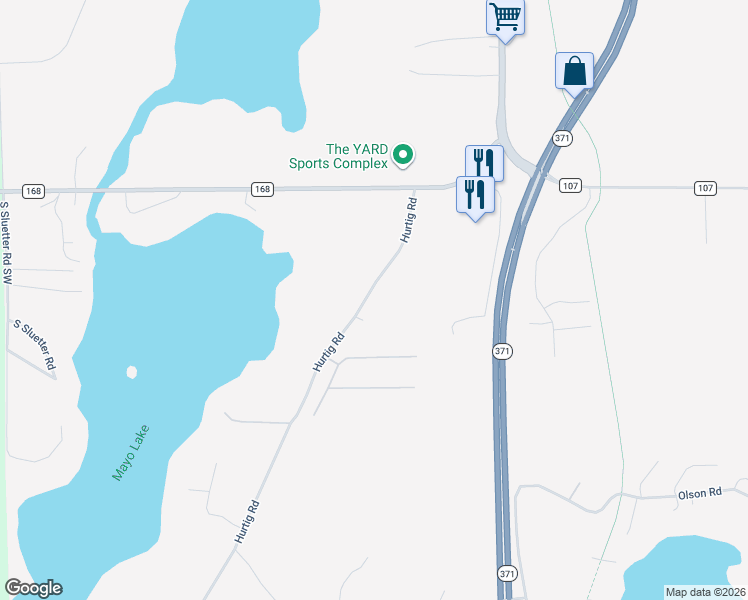 map of restaurants, bars, coffee shops, grocery stores, and more near 28794 Hurtig Road in Pequot Lakes
