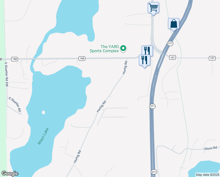 map of restaurants, bars, coffee shops, grocery stores, and more near 28794 Hurtig Road in Pequot Lakes