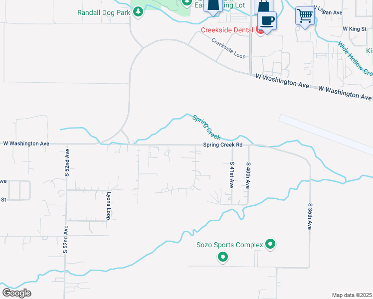 map of restaurants, bars, coffee shops, grocery stores, and more near 1900 South 44th Avenue in Yakima