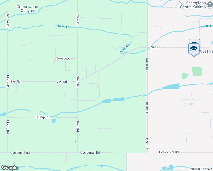 map of restaurants, bars, coffee shops, grocery stores, and more near 1799 Stein Rd in Yakima