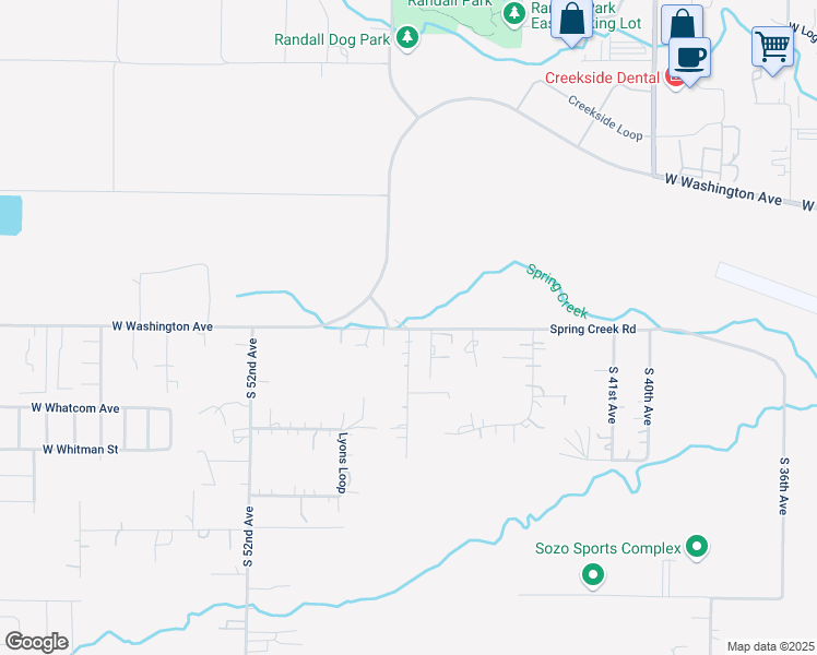 map of restaurants, bars, coffee shops, grocery stores, and more near 1901 South 47th Avenue in Yakima