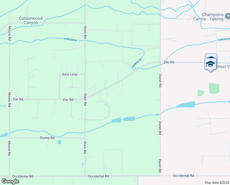 map of restaurants, bars, coffee shops, grocery stores, and more near 10802 Zier Rd in Yakima