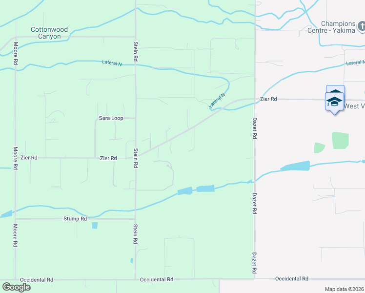 map of restaurants, bars, coffee shops, grocery stores, and more near 10802 Zier Rd in Yakima