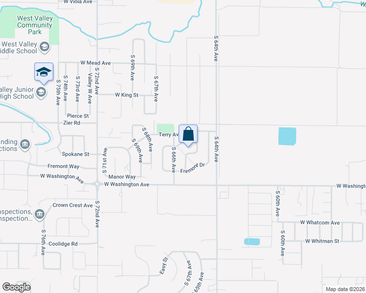 map of restaurants, bars, coffee shops, grocery stores, and more near 1702 Parsons Loop in Yakima