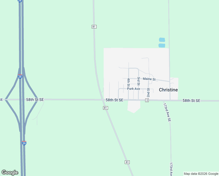 map of restaurants, bars, coffee shops, grocery stores, and more near 199 6th St in Christine