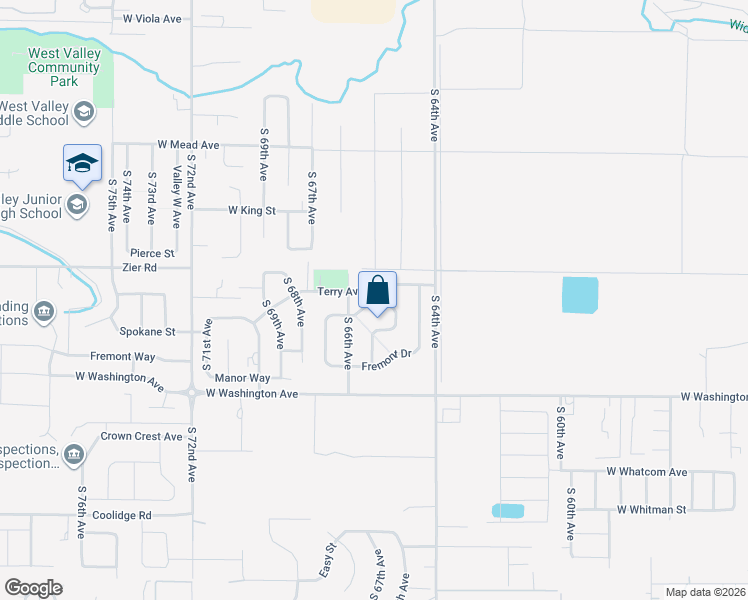 map of restaurants, bars, coffee shops, grocery stores, and more near 1702 Parsons Loop in Yakima