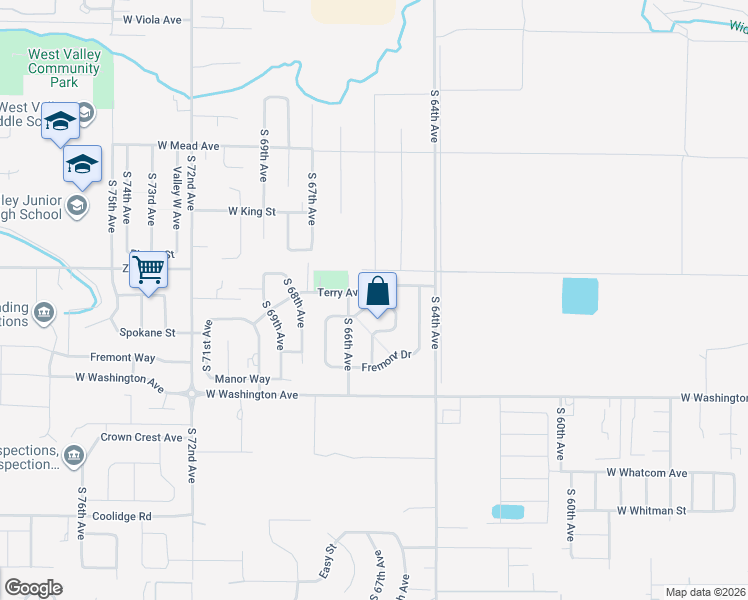 map of restaurants, bars, coffee shops, grocery stores, and more near 1702 Parsons Loop in Yakima