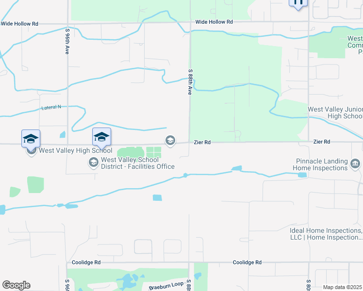map of restaurants, bars, coffee shops, grocery stores, and more near 8804 Zier Road in Yakima