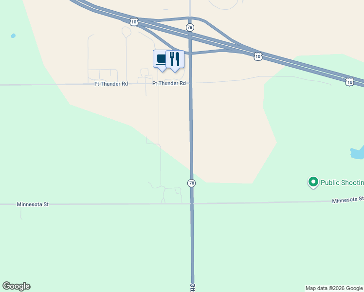 map of restaurants, bars, coffee shops, grocery stores, and more near 42365 Minnesota 78 in Perham
