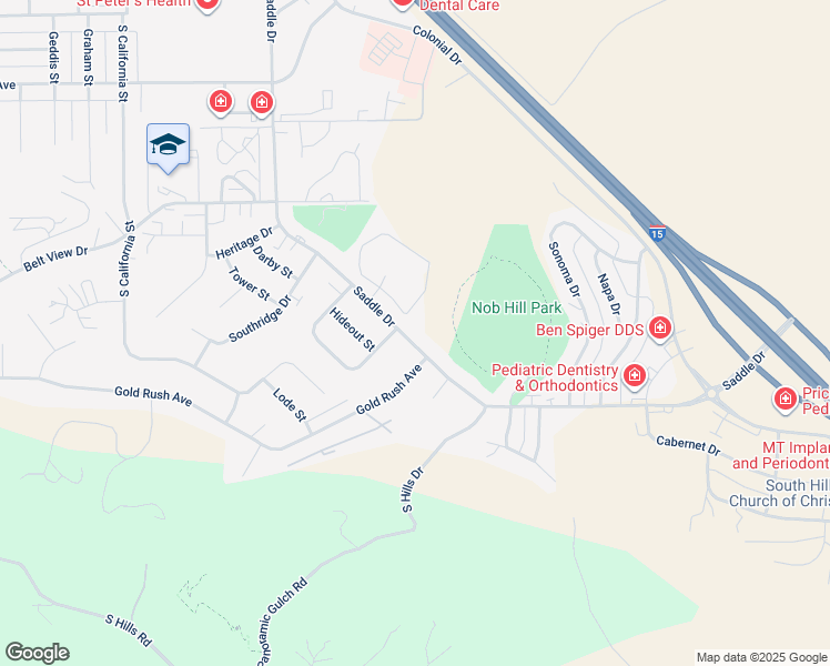 map of restaurants, bars, coffee shops, grocery stores, and more near 1005 Saddle Drive in Helena