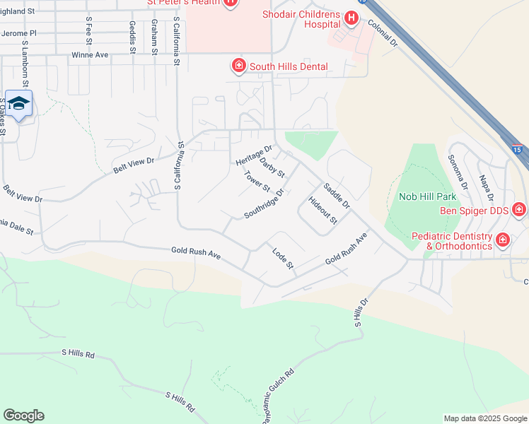 map of restaurants, bars, coffee shops, grocery stores, and more near 2521 Southridge Drive in Helena