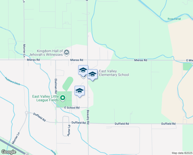 map of restaurants, bars, coffee shops, grocery stores, and more near 1951 Beaudry Road in Yakima